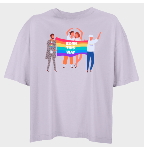 Camiseta oversize mujer para el orgullo LGBTIQA+ diseño Born This Way
