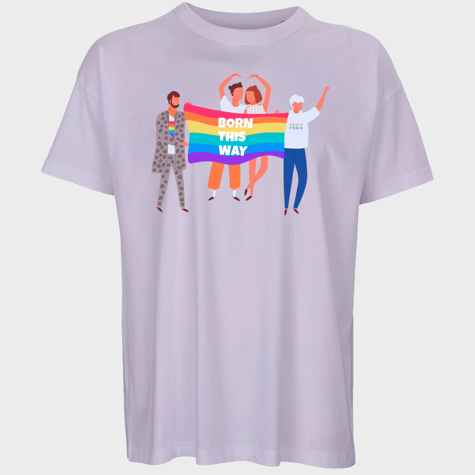 Camiseta oversize hombre para el orgullo LGBTIQA+ diseño Born This Way