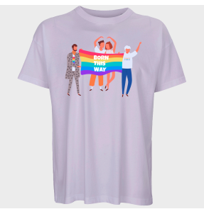 Camiseta oversize hombre para el orgullo LGBTIQA+ diseño Born This Way