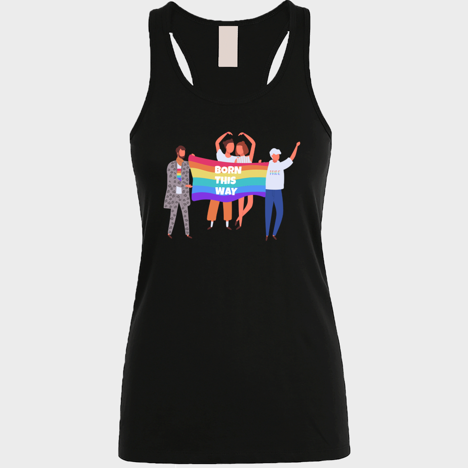 Camiseta de tirantes mujer para el orgullo LGBTIQA+ diseño Born This Way