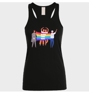 Camiseta de tirantes mujer para el orgullo LGBTIQA+ diseño Born This Way
