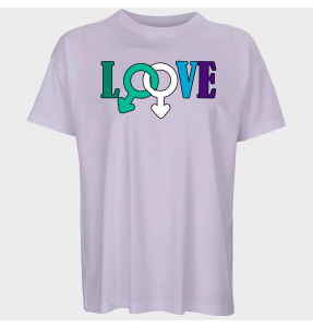 Camiseta oversize hombre para el orgullo LGBTIQA+ diseño Love B