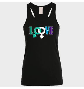 Camiseta de tirantes mujer para el orgullo LGBTIQA+ diseño Love B