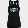 Camiseta  de tirantes mujer para el orgullo LGBTIQA+ diseño Love B