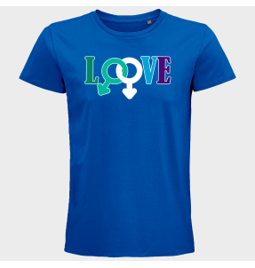 Camiseta hombre para el orgullo LGBTIQA+ diseño Love B