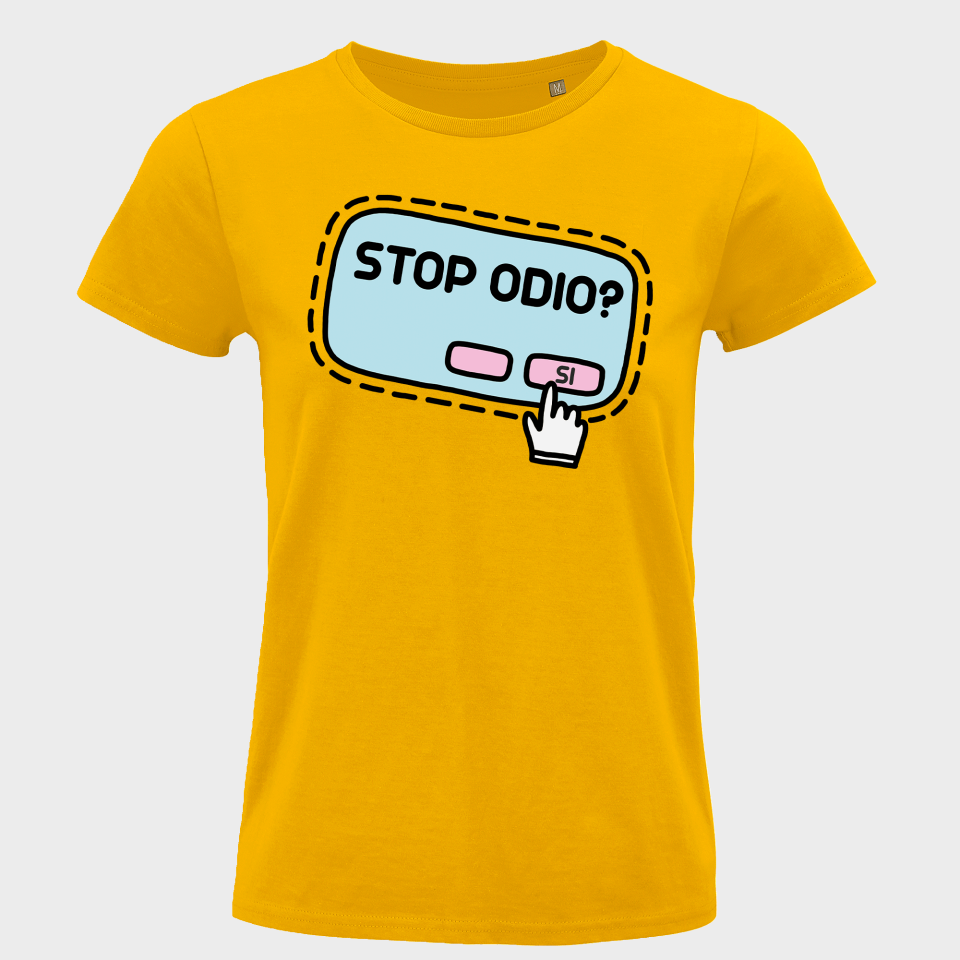 Camiseta mujer para el orgullo LGBTIQA+ diseño Stop Odio