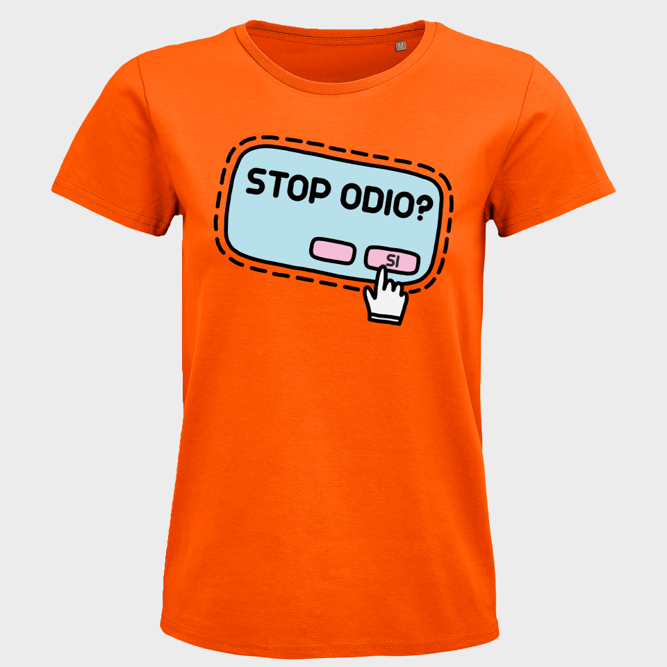 Camiseta mujer para el orgullo LGBTIQA+ diseño Stop Odio