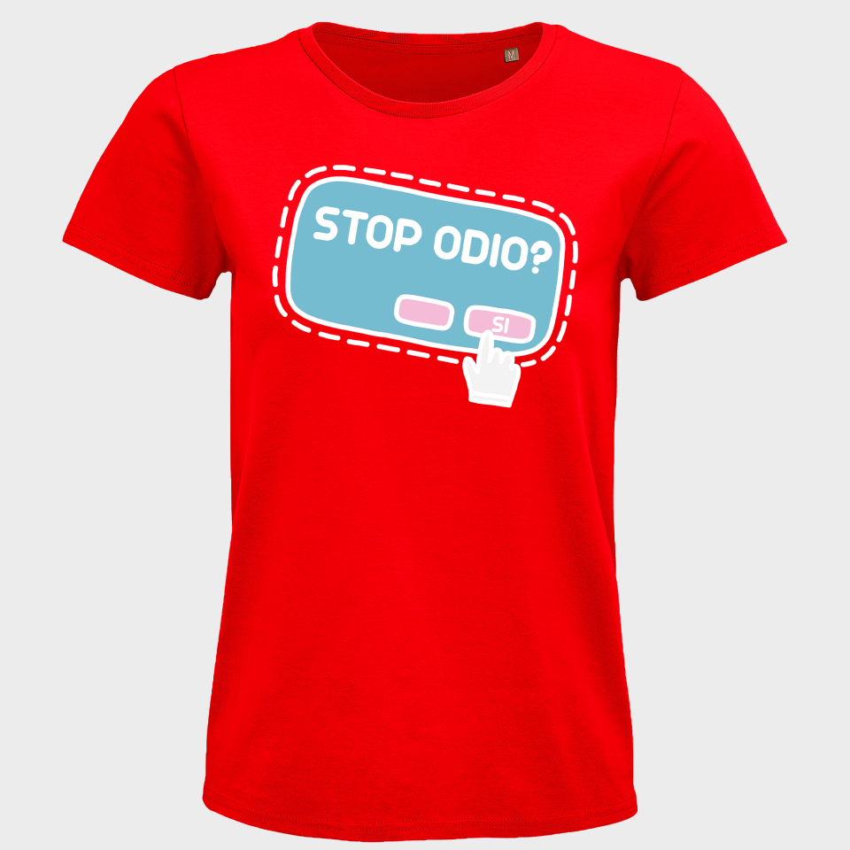 Camiseta mujer para el orgullo LGBTIQA+ diseño Stop Odio
