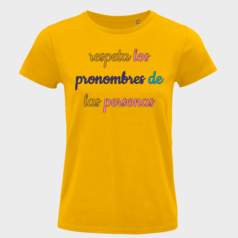 Camiseta mujer para el orgullo LGBTIQA+ diseño Respeta