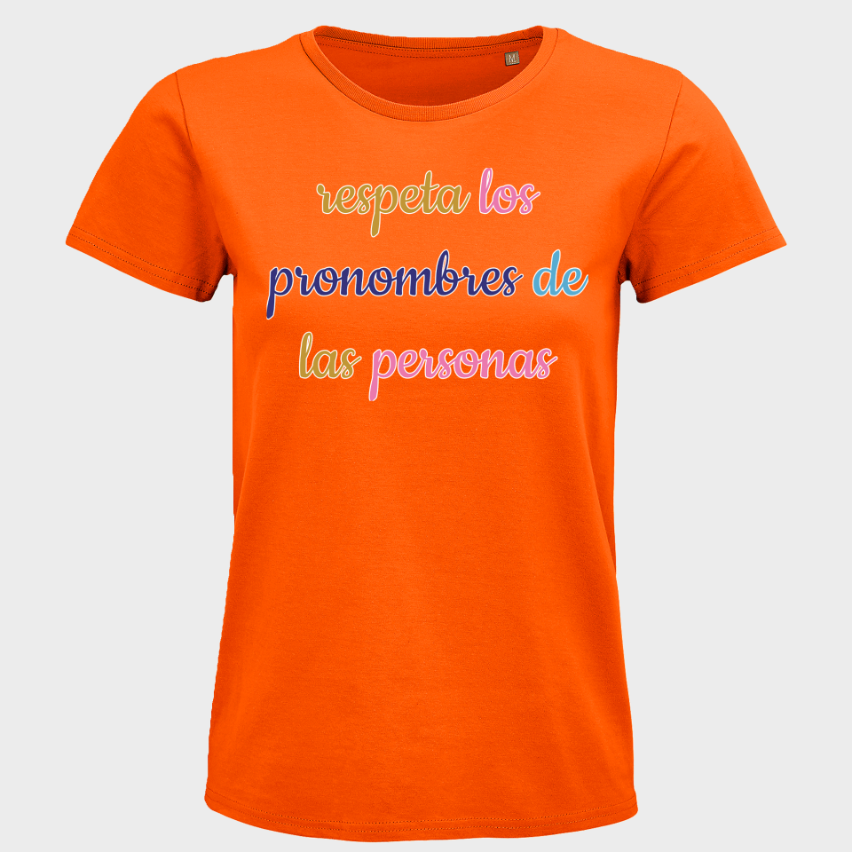 Camiseta mujer para el orgullo LGBTIQA+ diseño Respeta