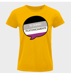 Camiseta mujer para el orgullo LGBTIQA+ diseño Te Quiero Platonicamente
