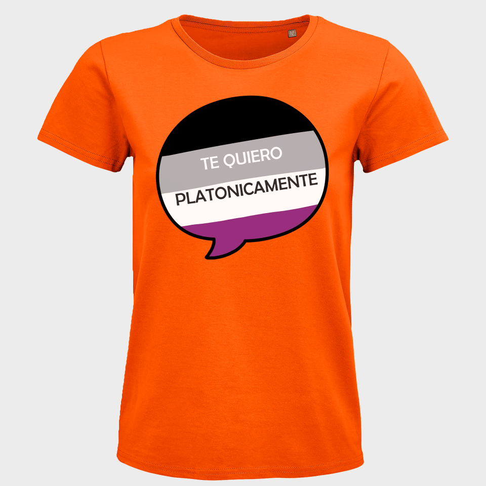 Camiseta mujer para el orgullo LGBTIQA+ diseño Te Quiero Platonicamente