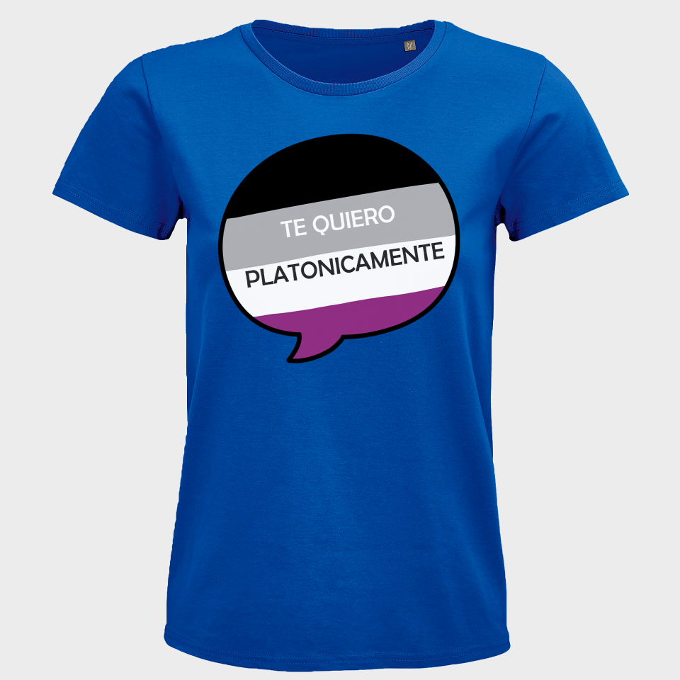 Camiseta mujer para el orgullo LGBTIQA+ diseño Te Quiero Platonicamente