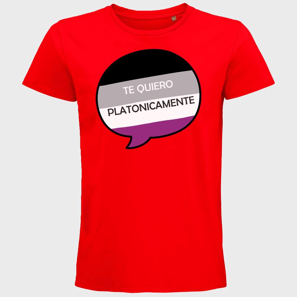 Camiseta hombre para el orgullo LGBTIQA+ diseño Te Quiero Platonicamente