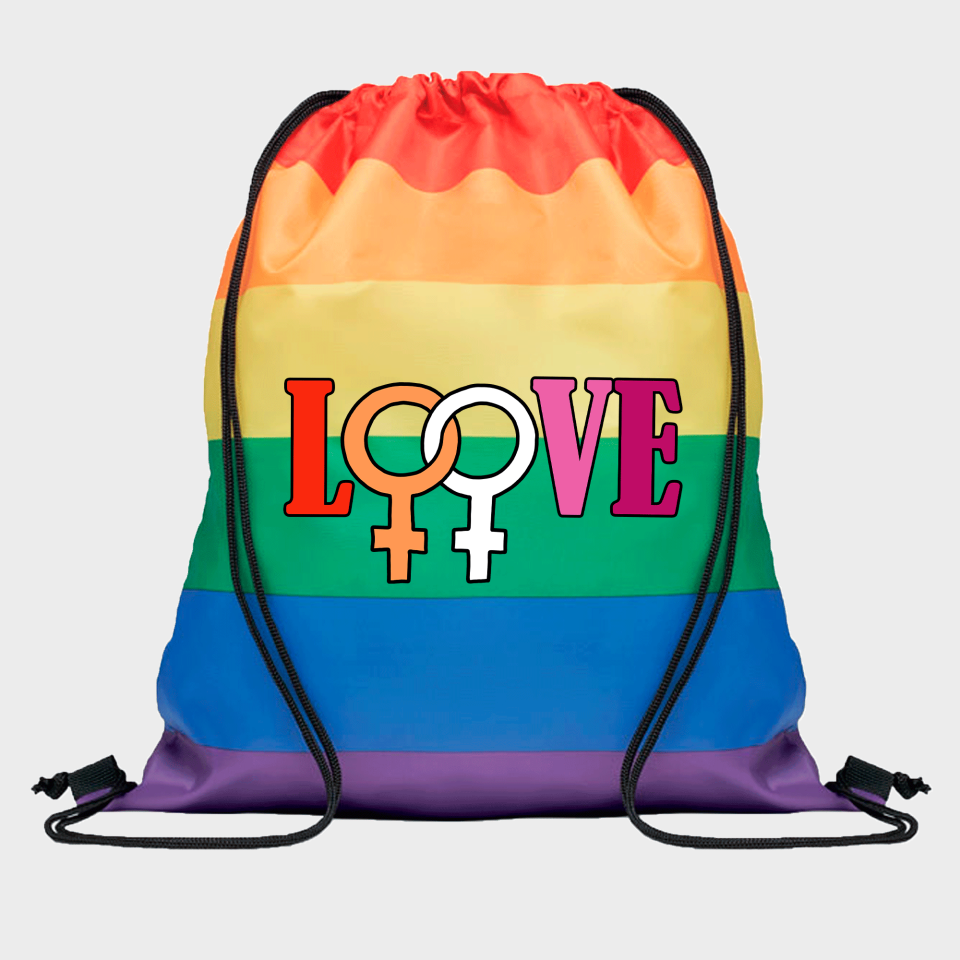 Mochila de cuerdas para el orgullo LGBTIQA+ diseño Love G