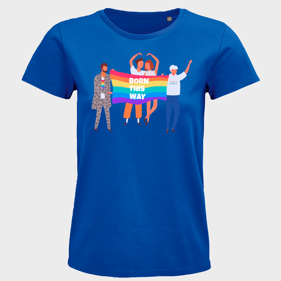 Camiseta mujer para el orgullo LGBTIQA+ diseño Born This Way