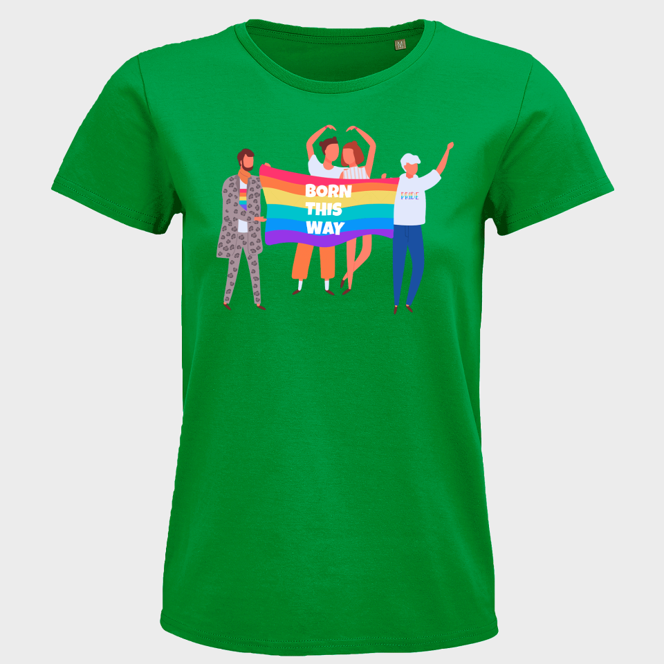 Camiseta mujer para el orgullo LGBTIQA+ diseño Born This Way