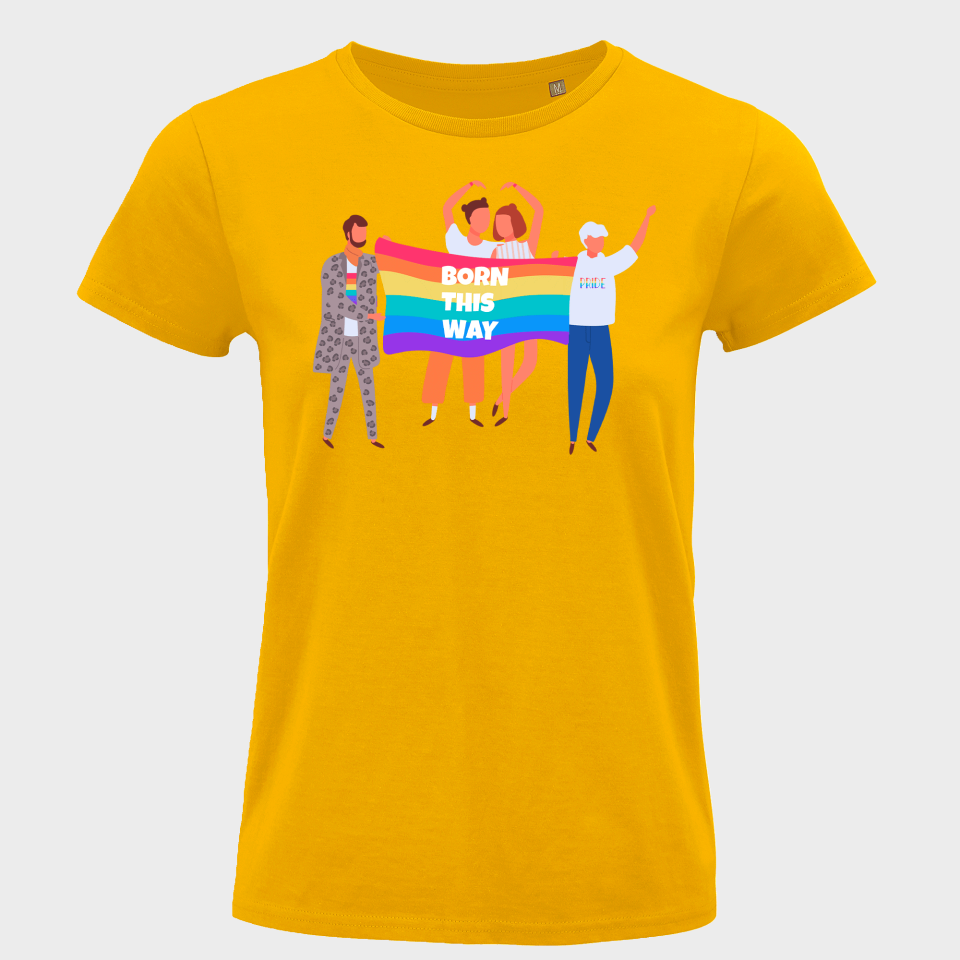 Camiseta mujer para el orgullo LGBTIQA+ diseño Born This Way
