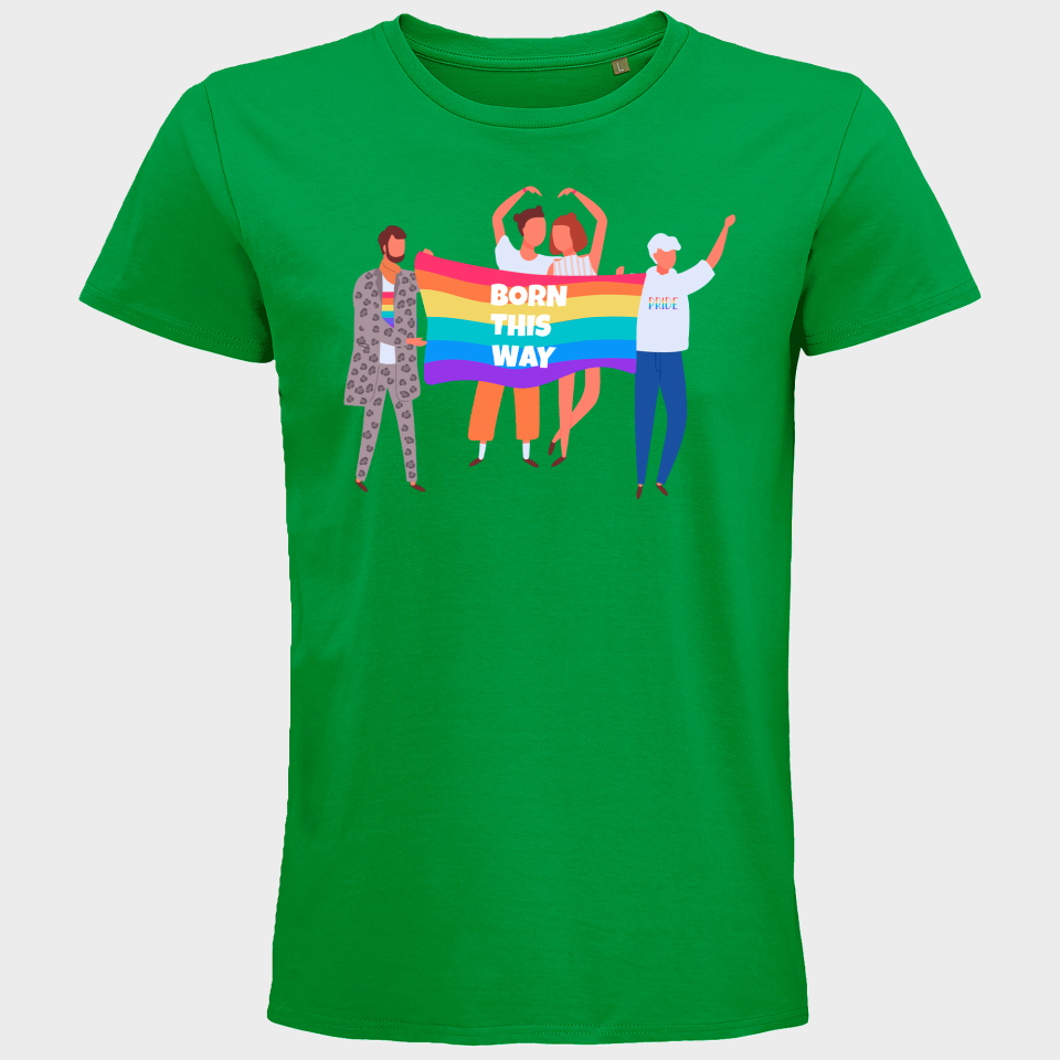 Camiseta hombre para el orgullo LGBTIQA+ diseño Born This Way