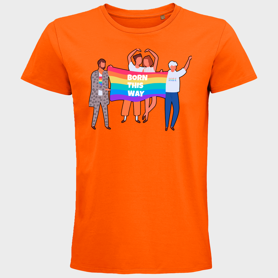Camiseta hombre para el orgullo LGBTIQA+ diseño Born This Way