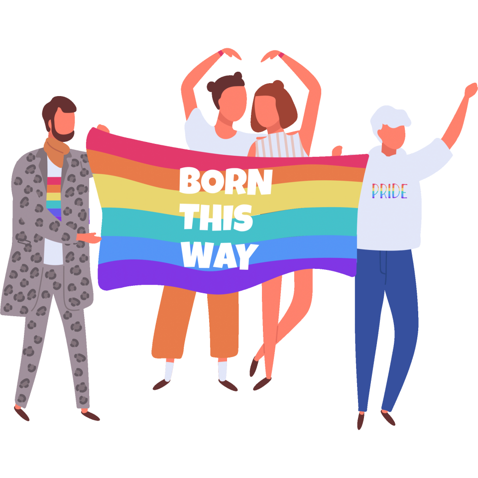 Camiseta hombre para el orgullo LGBTIQA+ diseño Born This Way