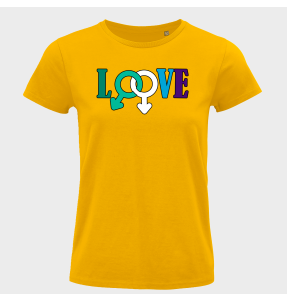 Camiseta mujer para el orgullo LGBTIQA+ diseño Love B