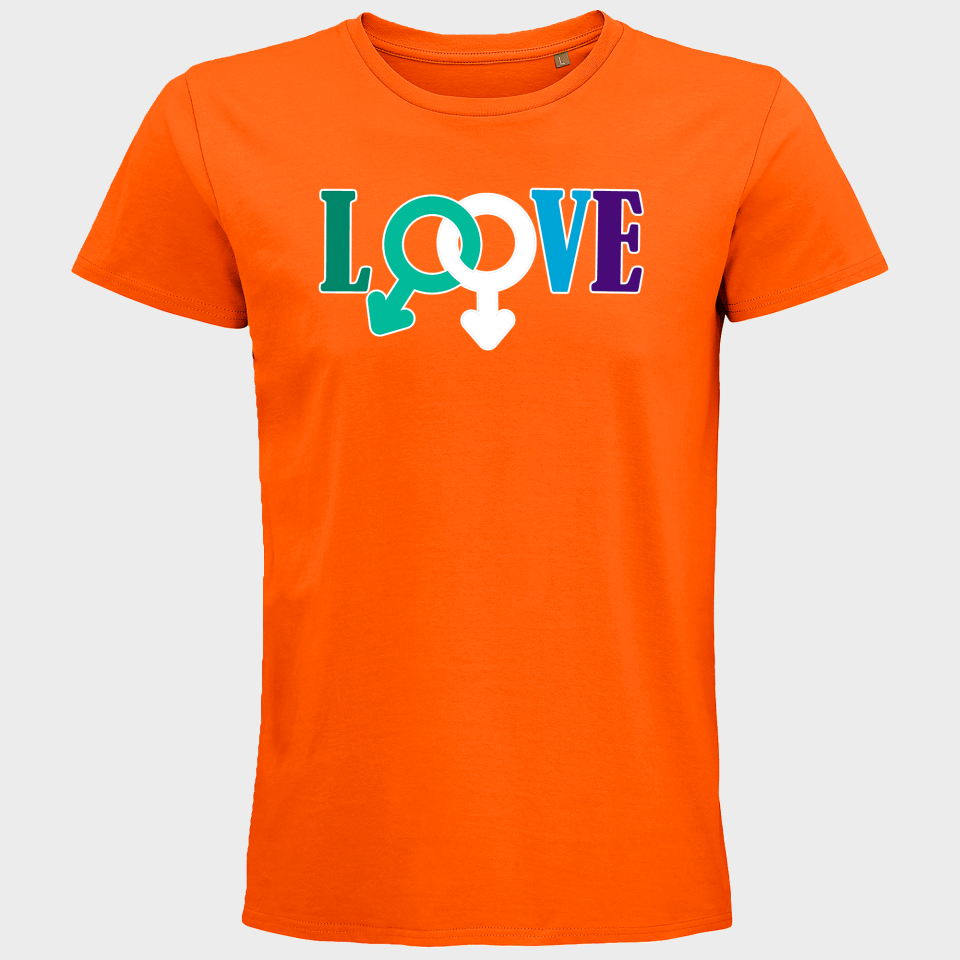 Camiseta mujer para el orgullo LGBTIQA+ diseño Love B