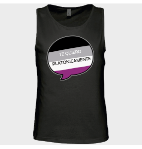 Camiseta de tirantes hombre para el orgullo LGBTIQA+ diseño Te Quiero Platonicamente