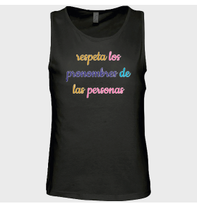 Camiseta de tirantes hombre para el orgullo LGBTIQA+ diseño Respeta