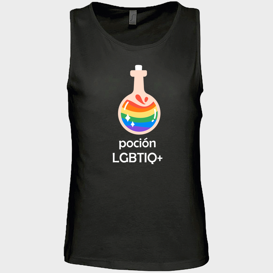 Camiseta de tirantes hombre para el orgullo LGBTIQA+ diseño Poción