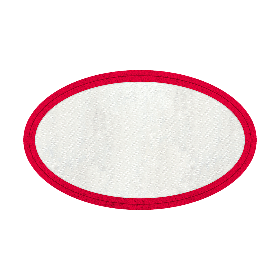 Parche Stick Flock termo adhesivo con Forma Ovalada y Efecto Brillante