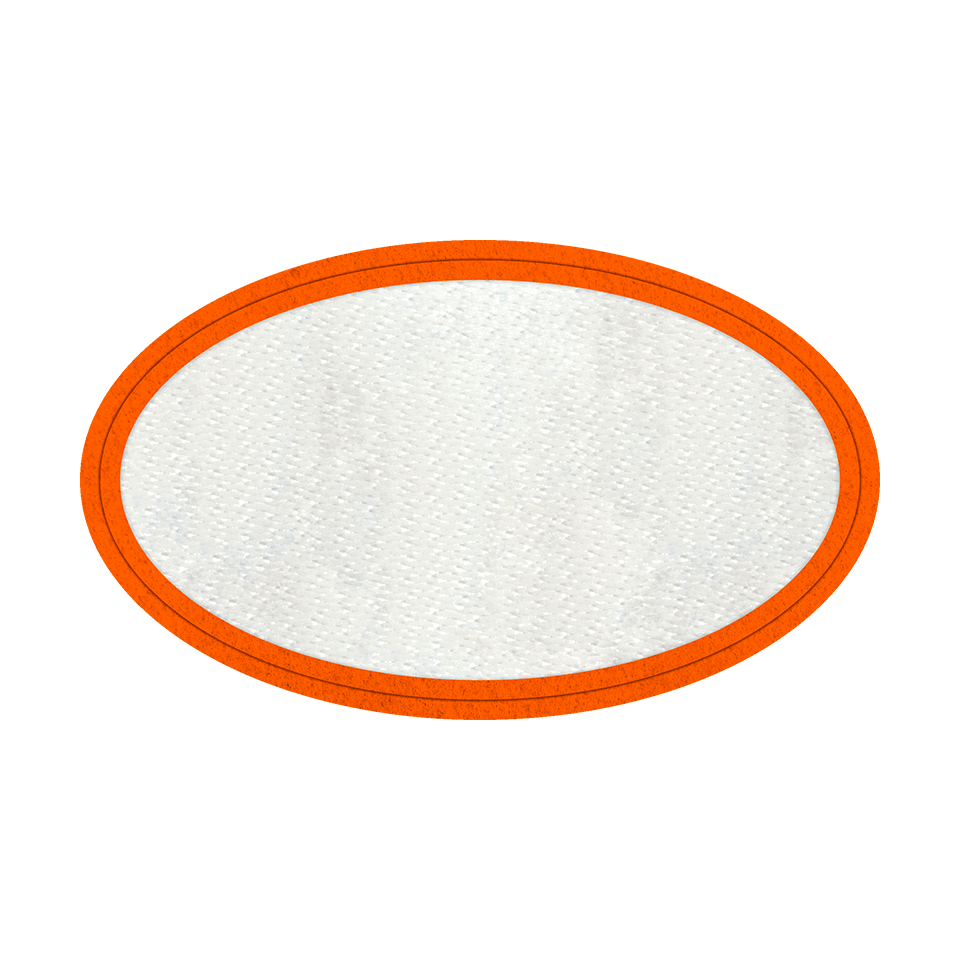 Parche Stick Flock termo adhesivo con Forma Ovalada y Efecto Brillante