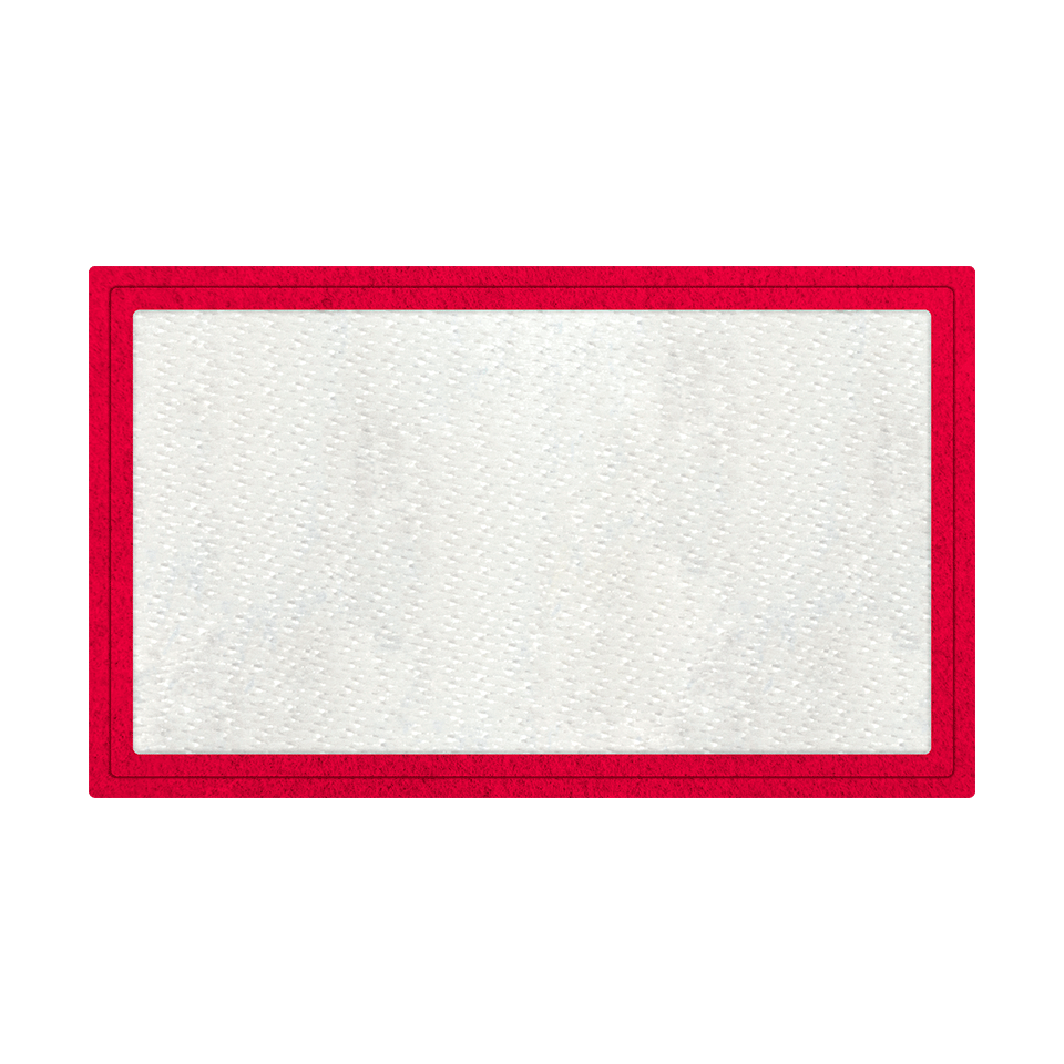 Parche Stick Rectangular con contorno Flock de Distintos Colores