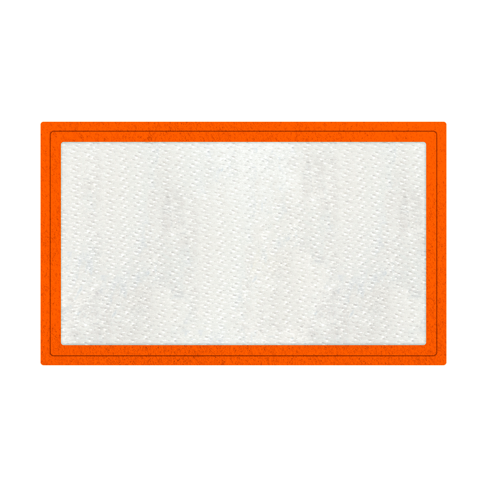 Parche Stick Rectangular con contorno Flock de Distintos Colores