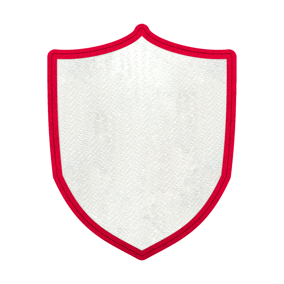 Parche Stick Forma de Escudo con Acabado Brillante