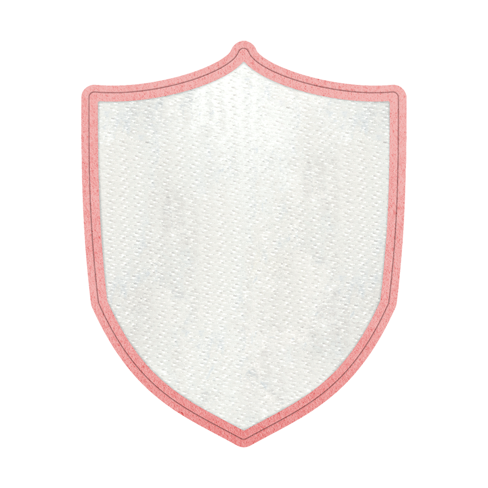 Parche Stick Forma de Escudo con Acabado Brillante