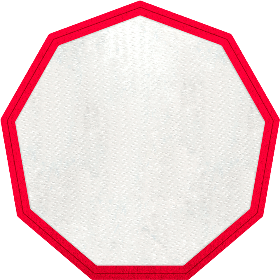 Parche Stick Flock plantilla Nonágono con Distintos Colores de Contorno