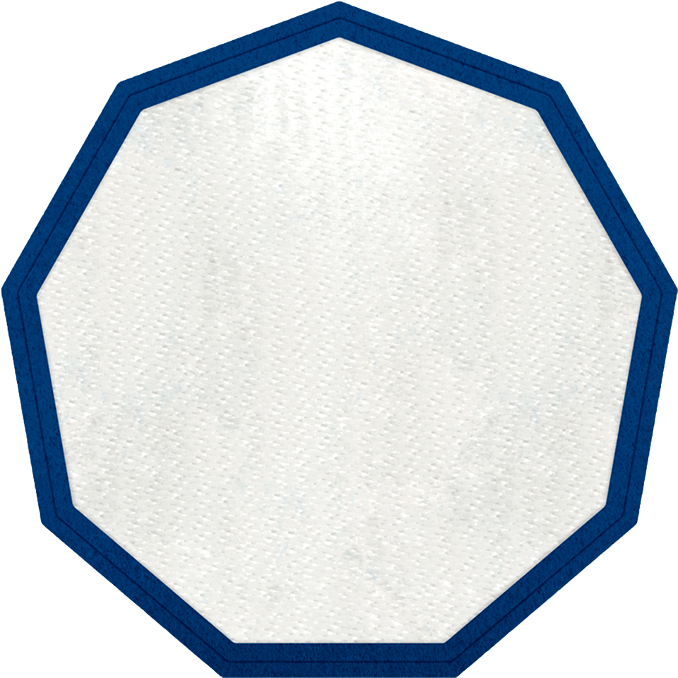 Parche Stick Flock plantilla Nonágono con Distintos Colores de Contorno