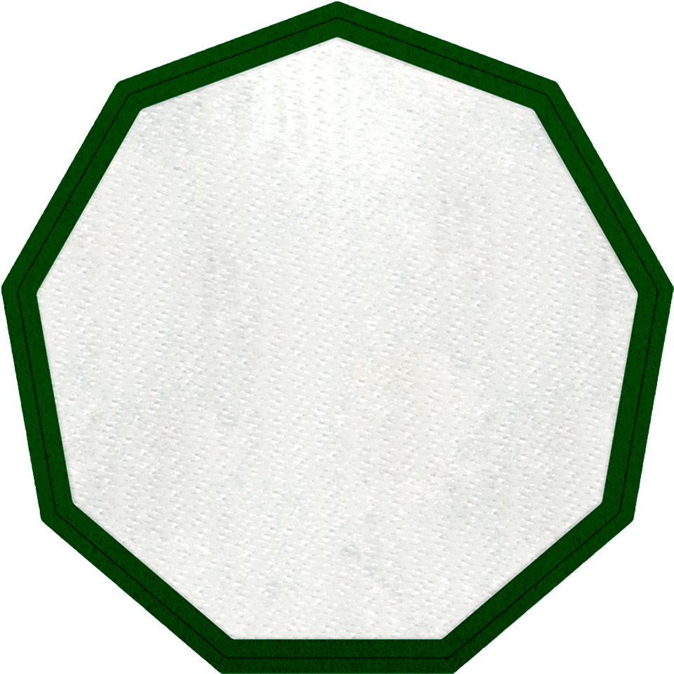 Parche Stick Flock plantilla Nonágono con Distintos Colores de Contorno