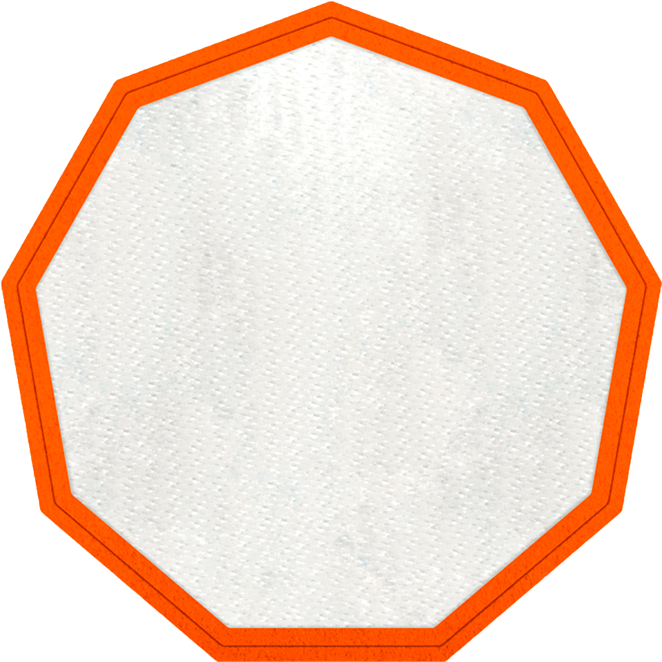 Parche Stick Flock plantilla Nonágono con Distintos Colores de Contorno