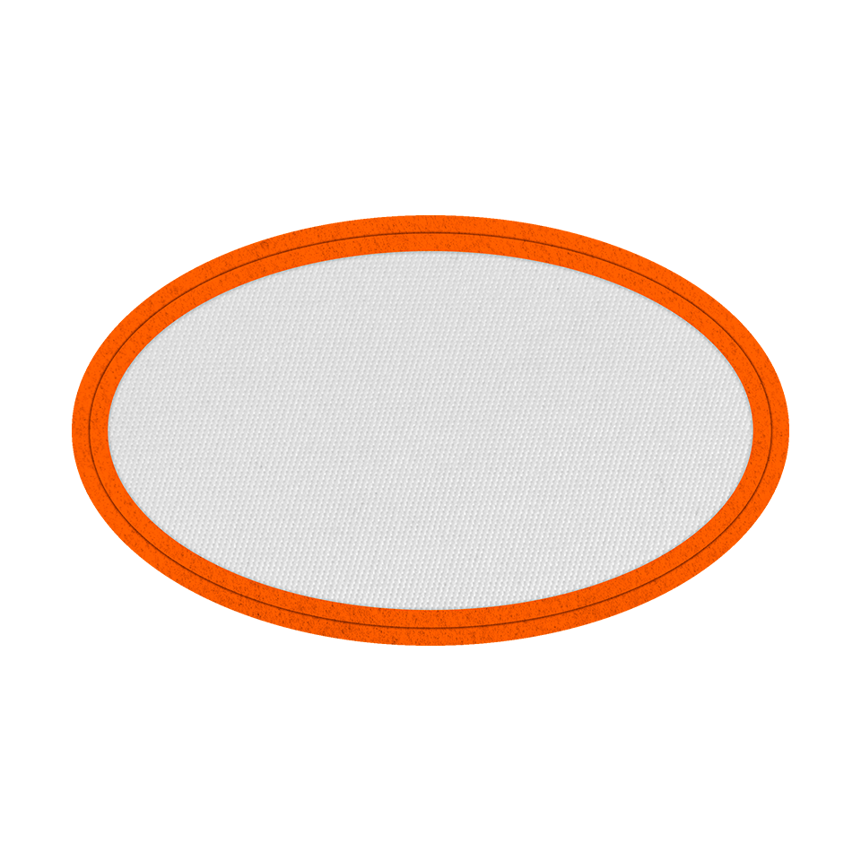 Parche Personalizable Satín Flock Ovalado Mate