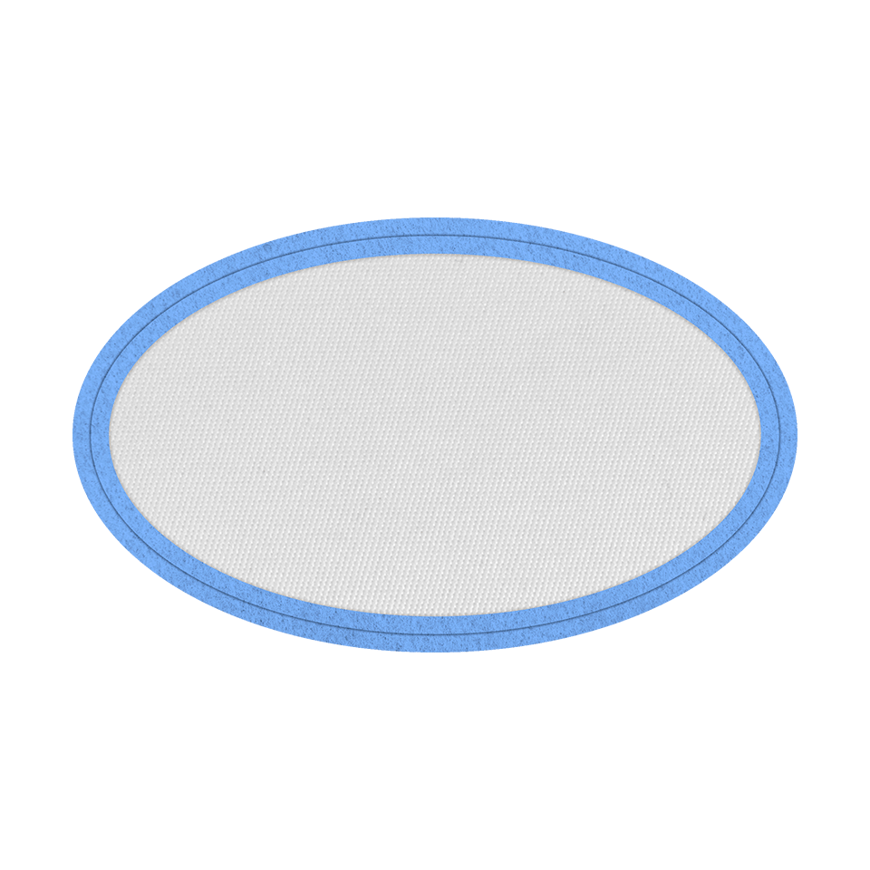 Parche Personalizable Satín Flock Ovalado Mate