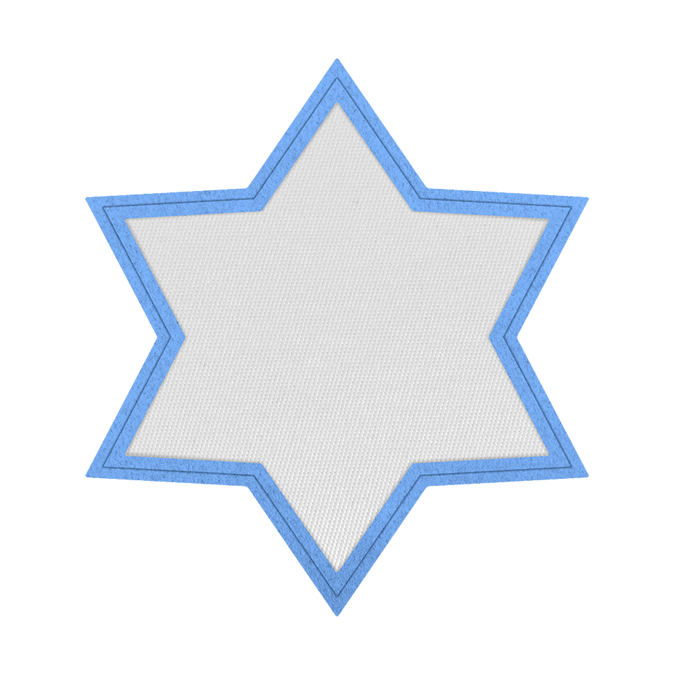 Parche Satín Flock plantilla Estrella 6 puntas Personalizable