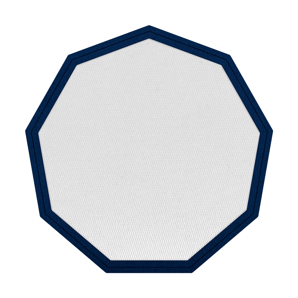 Parche Satín Flock Plantilla Nonágono Personalizable