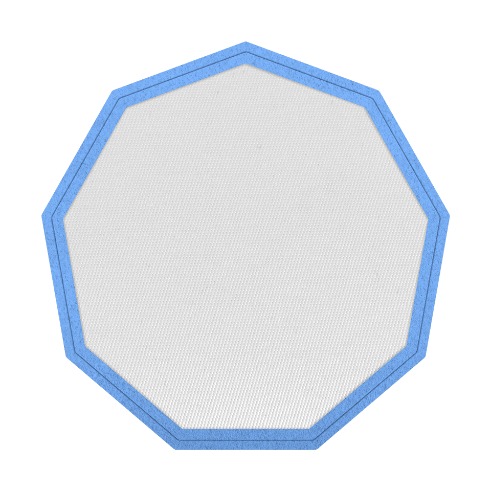 Parche Satín Flock Plantilla Nonágono Personalizable