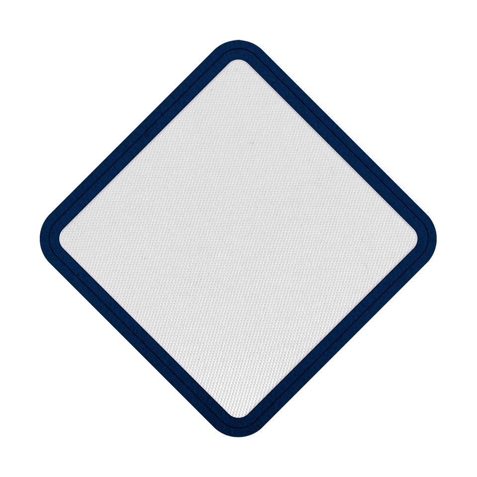 Parche Satín con Forma de Rombo con Bordes Redondeados