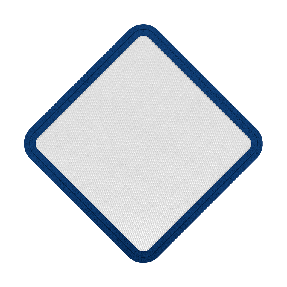 Parche Satín con Forma de Rombo con Bordes Redondeados