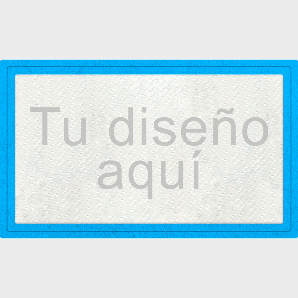 Parche Stick Rectangular con contorno Flock de Distintos Colores