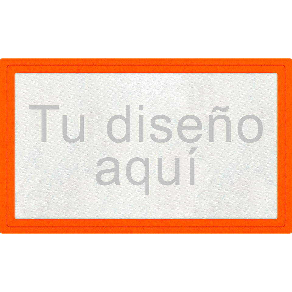 Parche Stick Rectangular con contorno Flock de Distintos Colores