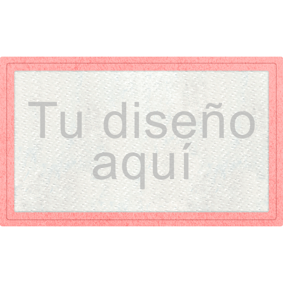 Parche Stick Rectangular con contorno Flock de Distintos Colores